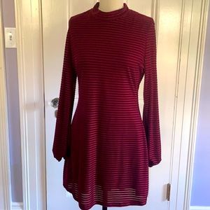 Adorable velvet bell sleeve mini dress!